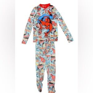 Marvel Spider-Man Pajama Set Kids Small Comic Print 2 Piece